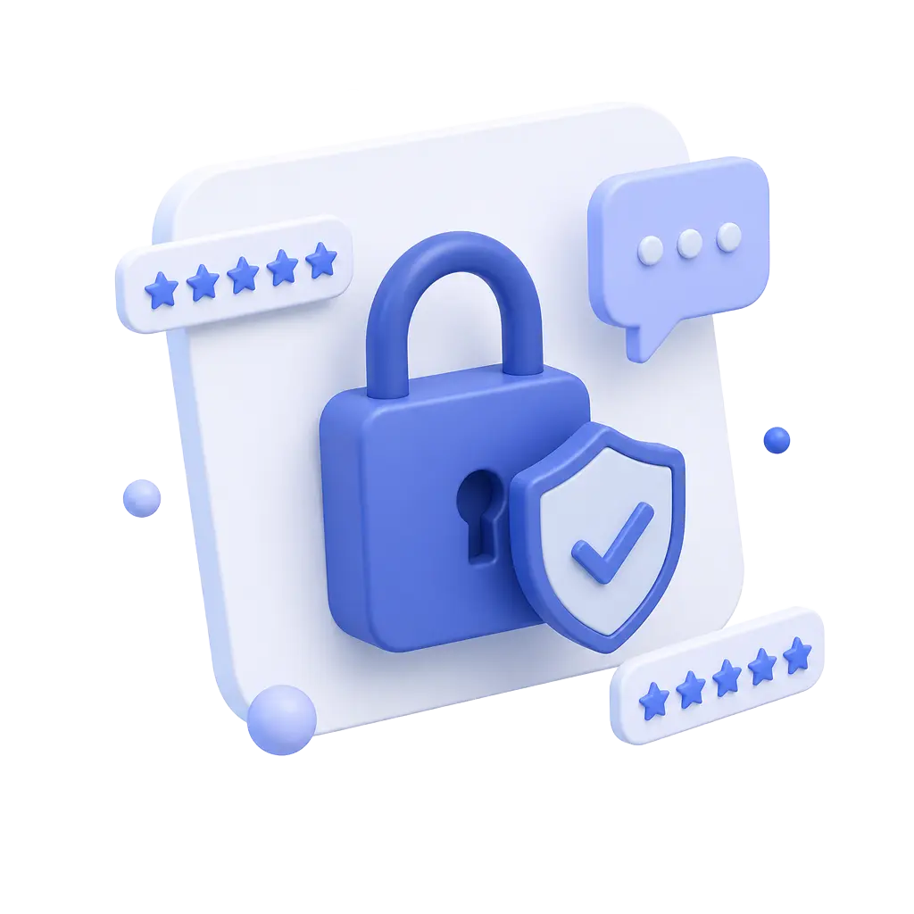 Padlock and verified badge illustration
